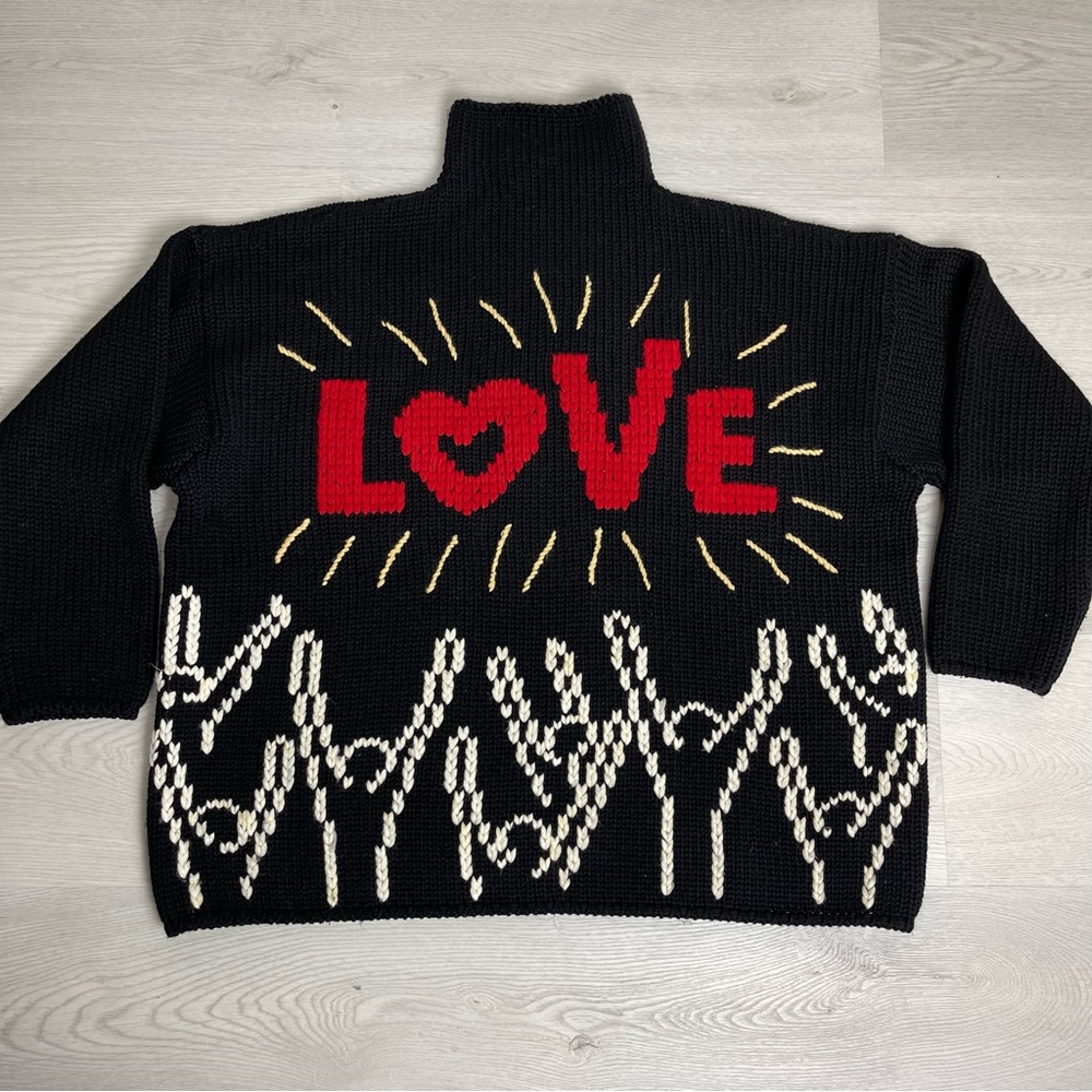 Vintage DOLCE & GABBANA Heavy Wool Knit Oversized pullover Funnel Neck Sweater - Picture 2 of 10